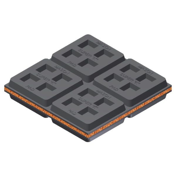 18 Length x 18 Width x 3/4 Thick Mason R18X18SW Super W Natural Rubber Vibration Isolation Pad 